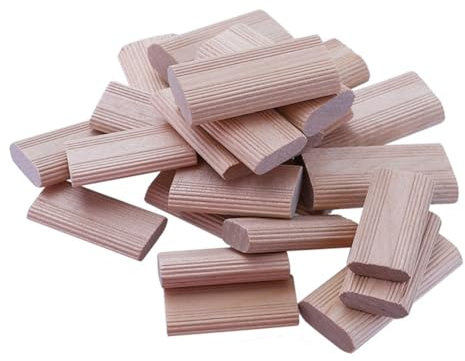 Lrtzizy 100 Stück 6 mm Domino-Holzdübelverbinder, Buchenholzdübel, Holzbearbeitungsmöbel-Spleißverbinder, Langlebig