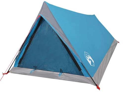 vidaXL Campingzelt, Trekkingzelt für 2 Personen Wasserdicht, Zelt mit Insektenschutz für Outdoor Camping Wandern, Wanderzelt Leicht Tragbar, Blau