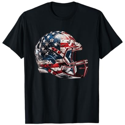 American Football Helmet Us Flag T-Shirt
