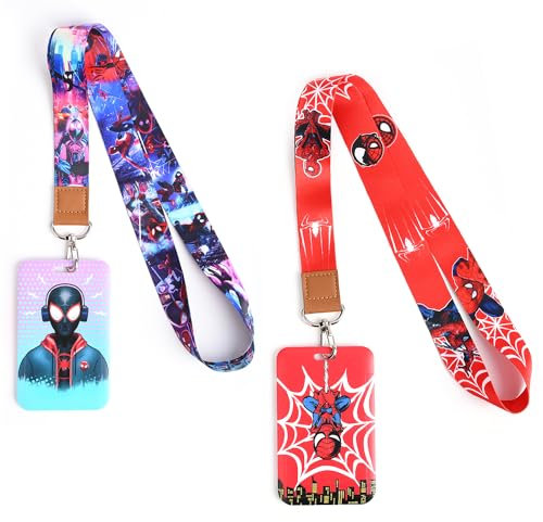 GTOTd Teen Hero Lanyard Schlüsselband (2 Pcs) with ID Badge Holder Ausweishalter Decoartions (2 Pcs). Merch Film Hero Party Zubehör Dekor ID Badge Halter Schlüssel String Brieftasche Telefon Teens