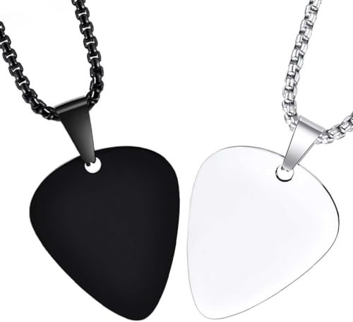 UPKOCH 2 Stück Gitarren-Pick-Halskette Gitarren-Anhänger Edelstahl Box-Ketten Schmuck Für Männer Und Frauen