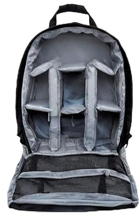BRAVECOW Camera Bag Dslr Camera Backpack Waterproof Shockproof Camping Bag Small Travel Rucksack Nylon Bag Photographer Accessories for Canon Sony (Grey)