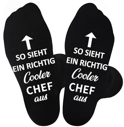 Jeasona Chef Geschenke Lustig Socken 43-46 Geschenke für Chef Zum Geburtstag Dankeschön Geschenke Chef Der In Rente Geht Weihnacht Geschenk für Chef Personalisiertes Geschenk für Den Chef Abschied