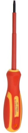 sourcing map VDE Tournevis isolé 1000 V SL0,8 x 4 x 100 mm CR-V Tournevis magnétique à tête fendue avec poignée VDE