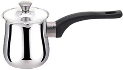 F Fityle Cafetière Turque, Cafetière Turque En Acier Inoxydable, Cafetière Turque Chauffe-Beurre, Poêle à Chocolat Universelle, Chauffe-Lait Tasse à Fondre Le Cafetière Sur La Cuisinière, 180 ml