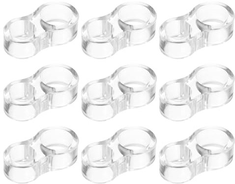sourcing map 9Pcs Door Stopper Wall Protector, 18mm Double Hole Clear Anti-Collision Ring PVC Doorknob Buffer Guard for Home Office Door Stop