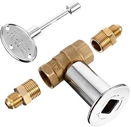 Parliky Absperrventil Für Gas-feuerstelle Gerades Gasabsperrventil Mit Flansch Und Schlüssel Für Gasfeuerstelle Vierteldreh-npt-anschluss