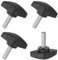M METERXITY 4-Pezzi Viti a Testa Zigrinata, M6x20mm Manopole a T, Manopola di Serraggio in Plastica per Lavorazione del Legno/Macchinari/Attrezzature, Vite di Serraggio [Nero]