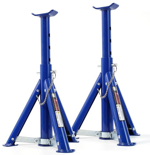 2pcs Car Axle Jack Stand 3 Ton Adjustable Foldable Automotive Under Vehicle Support Stand Floor Lifting Repair Tool