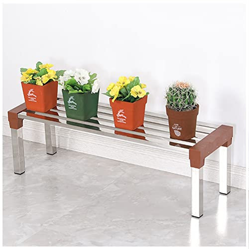 Moderner Blumenständer aus Edelstahl mit 150 kg Tragkraft, für Innen- und Außenbereich, Pflanzenhalter für Garten und Terrasse (100 x 12)