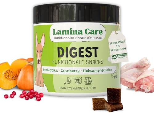 Lamina Care - Hundesnacks mit Probiotika für die Verdauung, Natürliche Snacks Gegen Sodbrennen, Hilfe für Gras- und Kotfresser, Essbare Drops Gegen Durchfall Hund (270g)