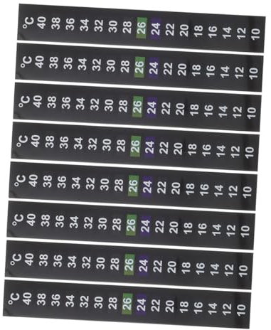 Amosfun 8 Stück Aquarium -fischtank -temperaturaufkleber Temperaturstreifen Aufkleben Aquarium-thermometerstreifen Klebestreifen Thermometer Temperaturmessstreifen Das Haustier