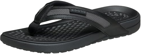 Crocs Herren Yukon Sport Flip Flop, Schwarz/Schiefergrau, 44 EU, Schwarz, Schiefergrau, 45/46 EU