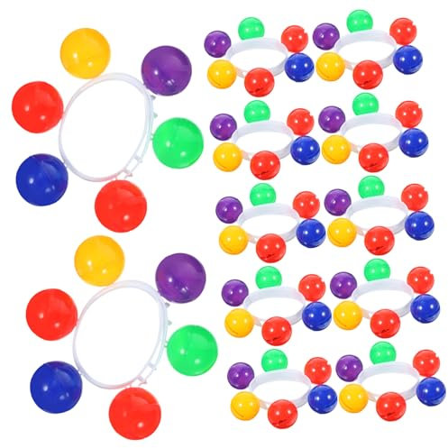 KICHOUSE 12 Stück Kunststoff Armbandglocken Handgelenk für Kinder Kreatives Rasselspielzeug Geeignet für Tanz und Kindergartenaktivitäten