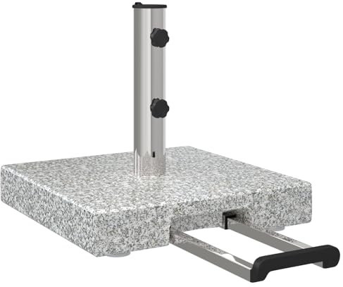 vidaXL Awning Stand with Wheels Grey Granite 29 kg Square