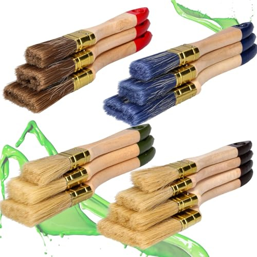ToolSpace Pinselset Flachpinsel-Set 13er Set Profi Pinsel für Acryl | Lasurpinsel Flachpinsel mit Naturholzgriff Lackierpinsel von 25 mm bis 76 mm - zum Streichen Komplettset für Heim- Profimaler