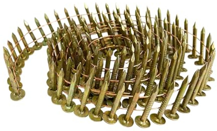 GAOJUDAF 120 pezzi di chiodi a spirale for tetti, chiodi decorativi con cappuccio grande, resistenza all'abrasione, 25 mm/32 mm for utensile pneumatico CRN45(25mm)