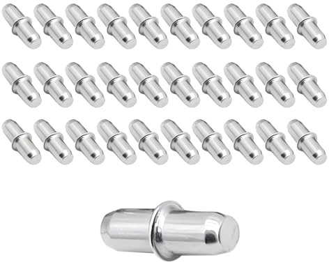 Zegnuem Regalbodenträger 5x16mm, Vielseitige Einlegeboden Halter Ohne Schrauben, Höhenverstellbar für Schrank, Glas und Bretter 30 Stück