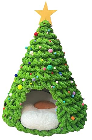Katzen Weihnachtsbaum Haus, Gemütliches Süßes Dreieckiges Katzennest, Haustiernest | Weihnachtsbaumkatze Höhlenbett, Gemütliches Schlafzelt Höhlenbett Für Katzen Hunde Haustiere