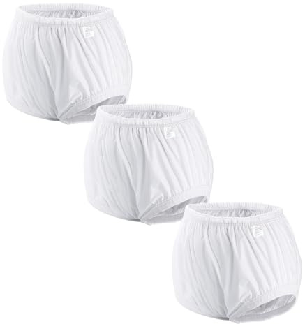 Carer 3er-Pack Inkontinenz-Überhose für Erwachsene Windelhose Geräuschlos | Waschbar Wiederverwendbar Wasserdicht Gummihose Auslaufsichere Unterwäsche Unisex Weiß, Größe L