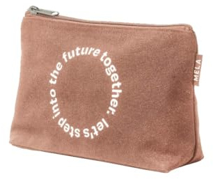 Kosmetiktasche groß - Kosmetik Organizer für Damen & Herren - Reise Kulturbeutel mit Muster - 100% Bio Baumwolle - Großes Hauptfach - GOTS, Grüner Punkt Zertifiziert (Nougat/Future Print)