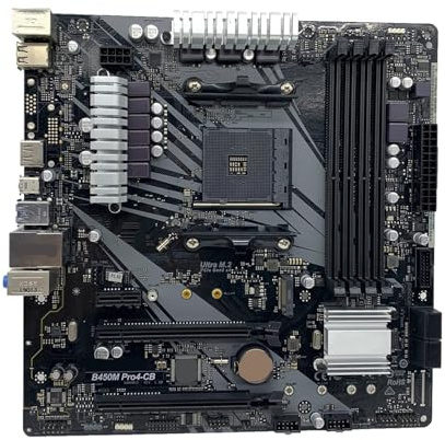 For Placa Base B450M PRO4-CB Compatible con Ryzen 5 5600 5600G R7 5700X3D CPU 4xDDR4 3200 + MHz (OC) NVME M.2 SATA3 AM4 For ASRock, Partes