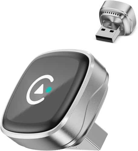Ultra Mini Wireless CarPlay & Android Auto Adapter 2026, WLAN 6 Bluetooth 5.4, Kabellos CarPlay Adapter, Plug & Play, 3–5s Auto-Verbindung, Stabil & Flüssig, USB-A/C, für iOS 10+ & Android 10+,Silber