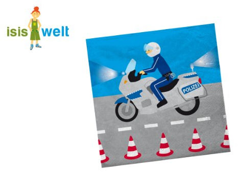 Servietten Polizei 16,5 cm 20er Pack