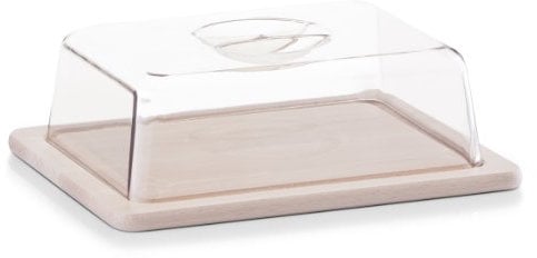 Zeller 22028 - Vassoio Porta Formaggi in Legno di faggio, con Coperchio, Dimensioni 25 x 20 x 8 cm, L x P x A