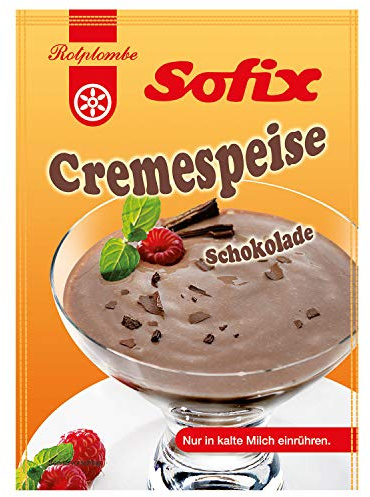 Rotplombe Sofix Cremespeise Schokolade – Cremiger Sofort-Pudding ohne Kochen – Einfach in kalte Milch einrühren – Blitzschnelles Dessertpulver