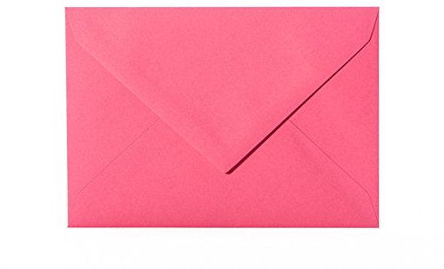 Paper24 25 Umschläge B6 feuchtklebend 120 g/qm, Briefumschläge 12,5 x 17,5 cm für Hochzeit, Geburtstag, zum Basteln in der Farbe Pink