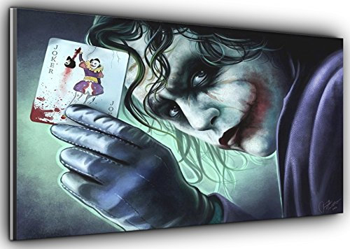 Spielt die Joker Karte Batman Dark Knight Panorama Leinwand Kunstdruck Bild gerahmt XXL 139,7 x 61 cm über 4,5 Ft breit x 2 ft Hoch fertig zum Aufhängen