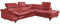Mivano Ecksofa Driver mit Schlaffunktion und Stauraum / Ledersofa in L-Form mit Ottomane rechts / Inkl. verstellbare Kopfstützen / 266 x 73 x 214 / Kunstleder rot