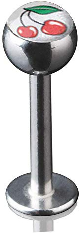 viva-adorno 1,2 x 8mm Lippen Piercing Stecker Labretstecker 316L Chirurgenstahl 20 Verschiedene Motive Picture Logo Z379