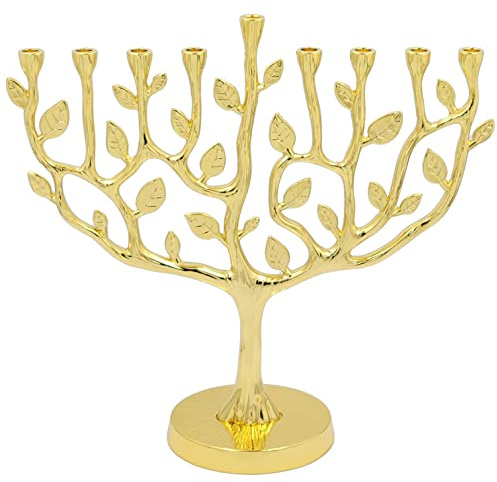 The Dreidel Company Menora Baum des Lebens, Antik-Gold-Finish