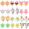 PinkSheep Clip On Ohrringe für Mädchen Kinder 12 Paar Ohrringe für Kleinkinder Kawaii Marienkäfer Einhorn Regenbogen Prinzessin Ohrringe Mädchen Geschenk