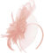 Peach Nude Fascinator Headband Flower Wedding Ascot Races Net Hat Feathers