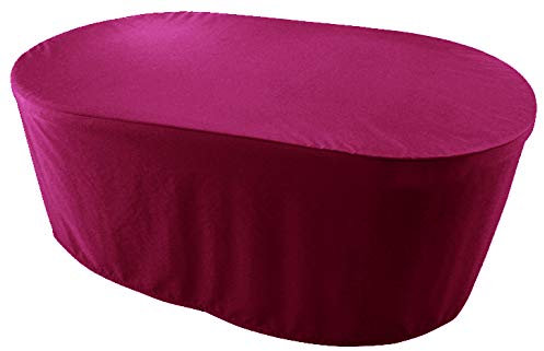 Kaufpirat Premium Abdeckplane Oval 150x90x70 cm Essbank Sitzbank Holzbank Gartenmöbel Gartentisch Hülle Abdeckung Haube Schutzhülle Abdeckhaube 900 D, 500 g/m², 6.000 mm WasserbeständigkeitBordeaux