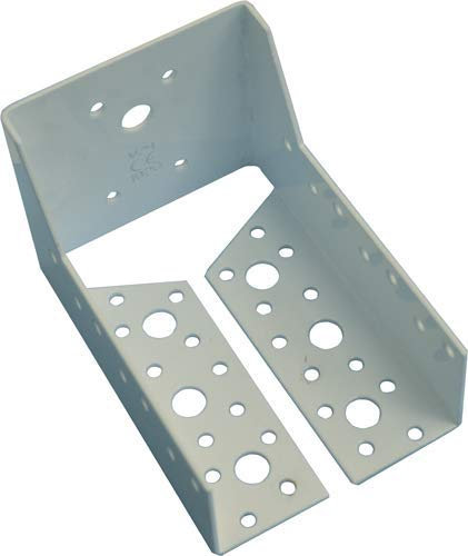 Halterung für Dachbalken geschlossen aus Stahl weiß 10 Stück (Größe 100 x 140 mm)