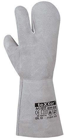 texxor (120 Paar) Handschuhe 3-Finger Schweißerhandschuhe SANTORIN 120 x natur XL/10