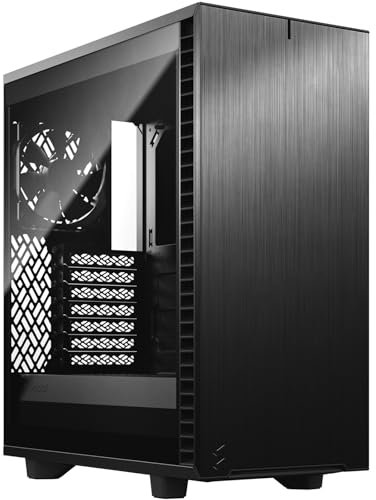 Fractal Design Define 7 Compact Black Brushed Aluminum/Steel ATX Compact Silent Tempered Glass Window Mid Tower Computer Case