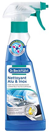 Dr. Beckmann - Produit Nettoyant Inox, Aluminium & Chrome - Spray Nettoyant & Dégraissant Qui Élimine Efficacement Graisse & Saleté - Assure Éclat & Brillance Sans Laisser de Traces - 250 ml