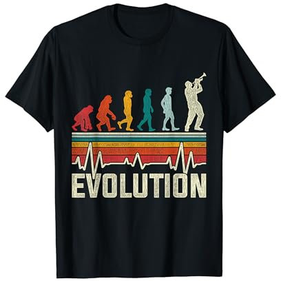 Herzschlag Trompete Retro Musiker Evolution Geschenk Vintage T-Shirt