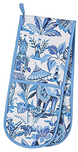 Ulster Weavers Blue Double (88 x 18cm) -100% Cotton Heat Resistant-Washable Oven Gloves Kitchen Accessories-Elephant Gifts, One Size
