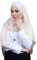 Hijab zum Anziehen, vollständig Kreppmusselin, mit integrierter Mütze, Cremefarben, One size