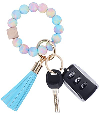 AOKSUNOVA Schlüsselanhänger Damen Schlüsselanhänger Armband Schlüssel Anhänger Silikon Perlen Bunt