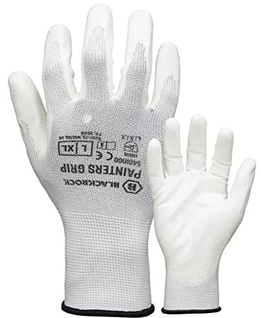Blackrock Lightweight Painter's PU Grip Safety Work Gloves, Mens Womens Sensitive Precision Working, Ideal For Painting & Decorating, Electronics, Assembly, Light Handling - Size Large