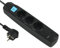 Electraline 62164 Regleta Base Multiple 3 Tomas Schuko + 2 USB 3.4A 17W (1 Tipo A + 1 Tipo C), Interruptor ON/OFF, Clavija Extra Plana Schuko, Cable 1.5M