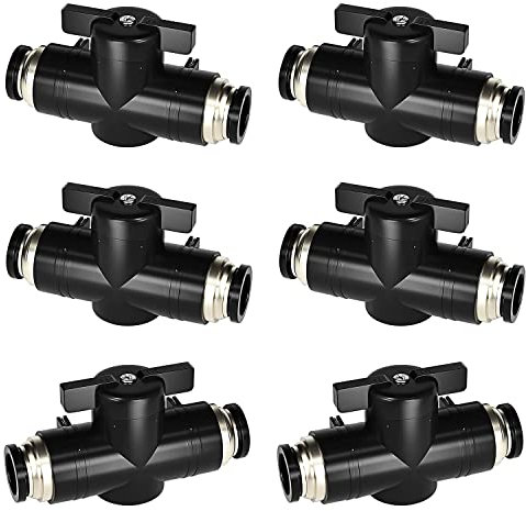 6 Enchufes Conector Rapido Hidraulico, 8mm Accesorios Manguera Compresor Aire,Puede Controlar el Encendido y Apagado del Fluido, Coplador de aire Conector para Herramientas Neumáticas