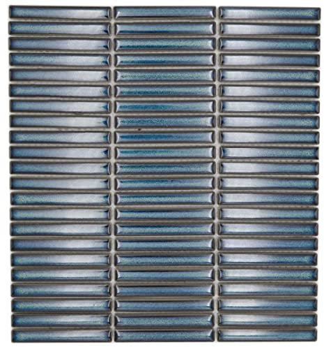 Mosaikfliesen Kit Kat Stäbchen Jade grün/türkis glänzend Matte: 28,2x30,8 cm, Mosaikstein: 12x92x8mm WAND DUSCHE BAD KÜCHE Mosaikmatte